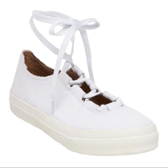 NEW Steven Steve Madden White Canvas Vipar Ankle Tie Sneakers 8.5 - Picture 6 of 6